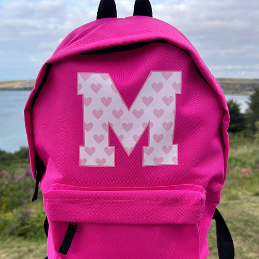 Personalised Kids Backpack – Hearts Design