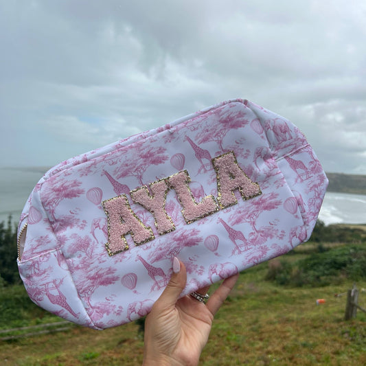 Personalised Safari Print Pouch