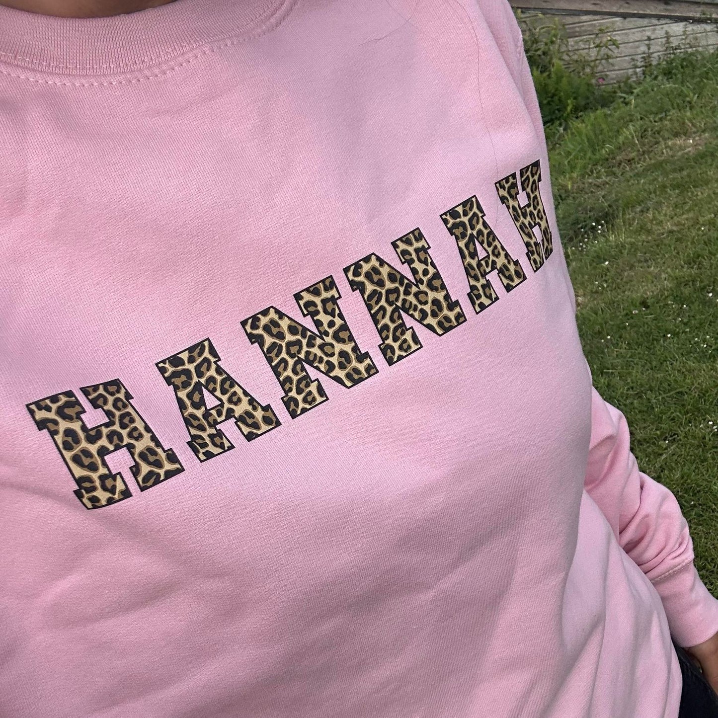 Leopard Print Letter Jumper – Wear Your Name in Style