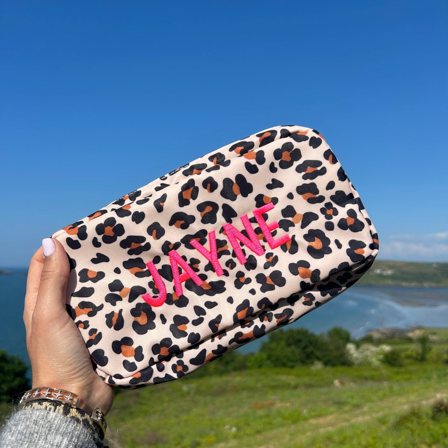 Small Personalised Embroidered Pouch – Custom Name Travel Bag