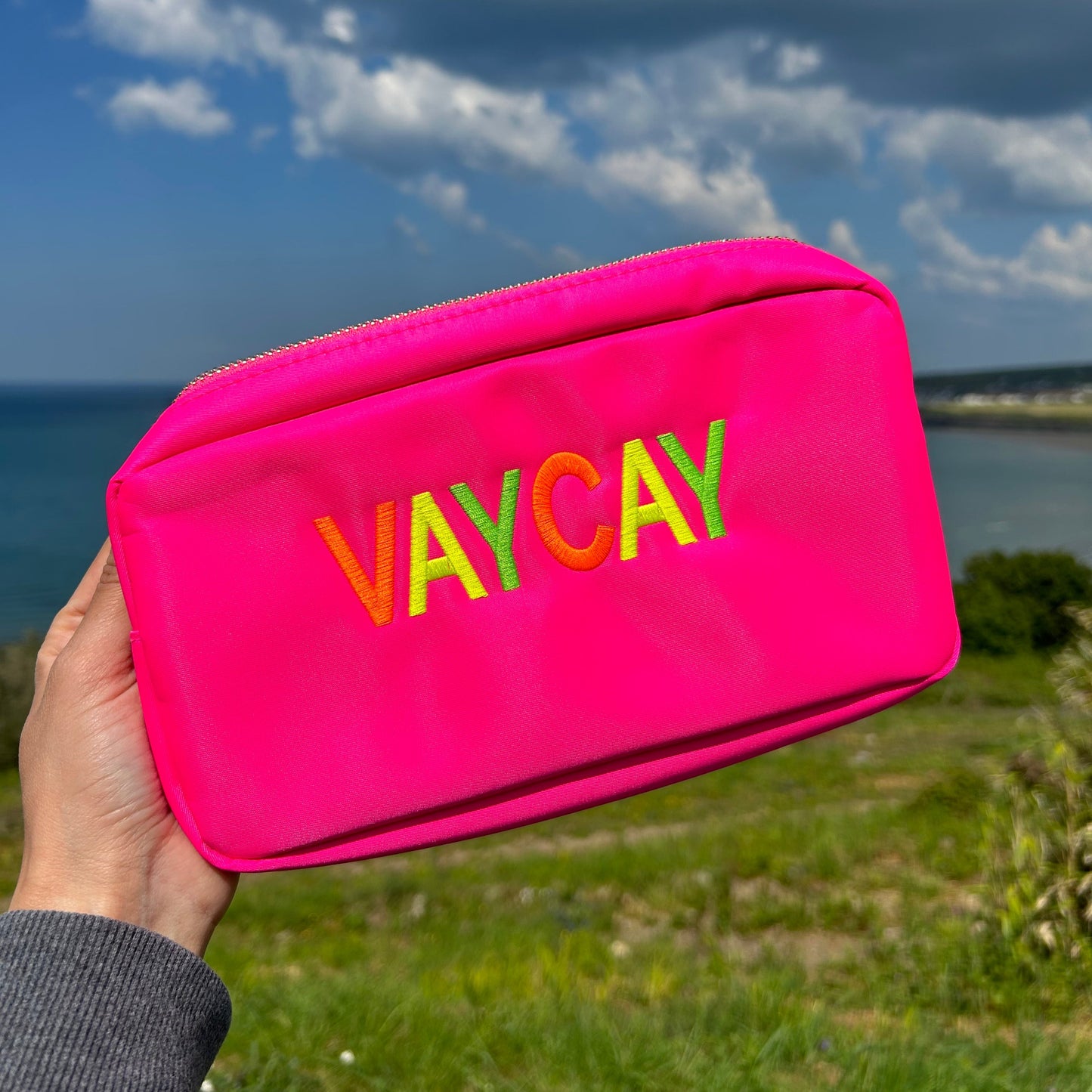 Small Personalised Embroidered Pouch – Custom Name Travel Bag