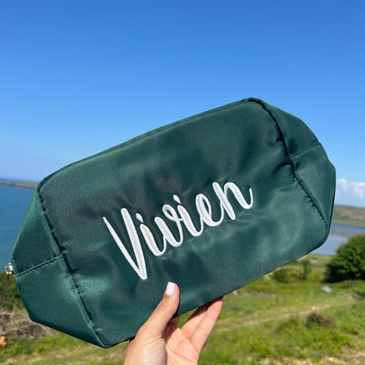 Large Personalised Embroidered Pouch – Custom Name Travel Bag