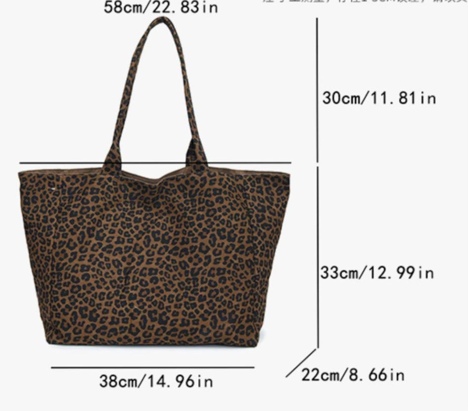 Personalised Leopard Print Tote Bag – Custom Embroidered Name or Initials