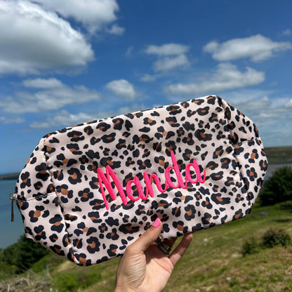 Large Personalised Embroidered Pouch – Custom Name Travel Bag