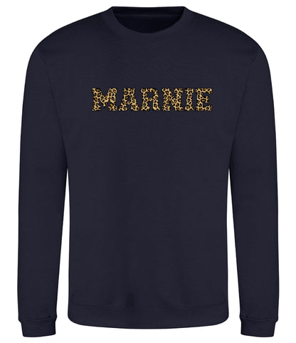 Leopard Print Letter Jumper – Wear Your Name in Style