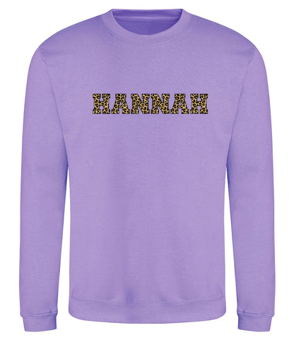 Leopard Print Letter Jumper – Wear Your Name in Style
