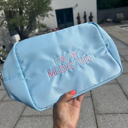 Large Personalised Embroidered Pouch – Custom Name Travel Bag
