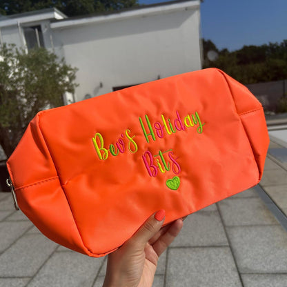 Large Personalised Embroidered Pouch – Custom Name Travel Bag