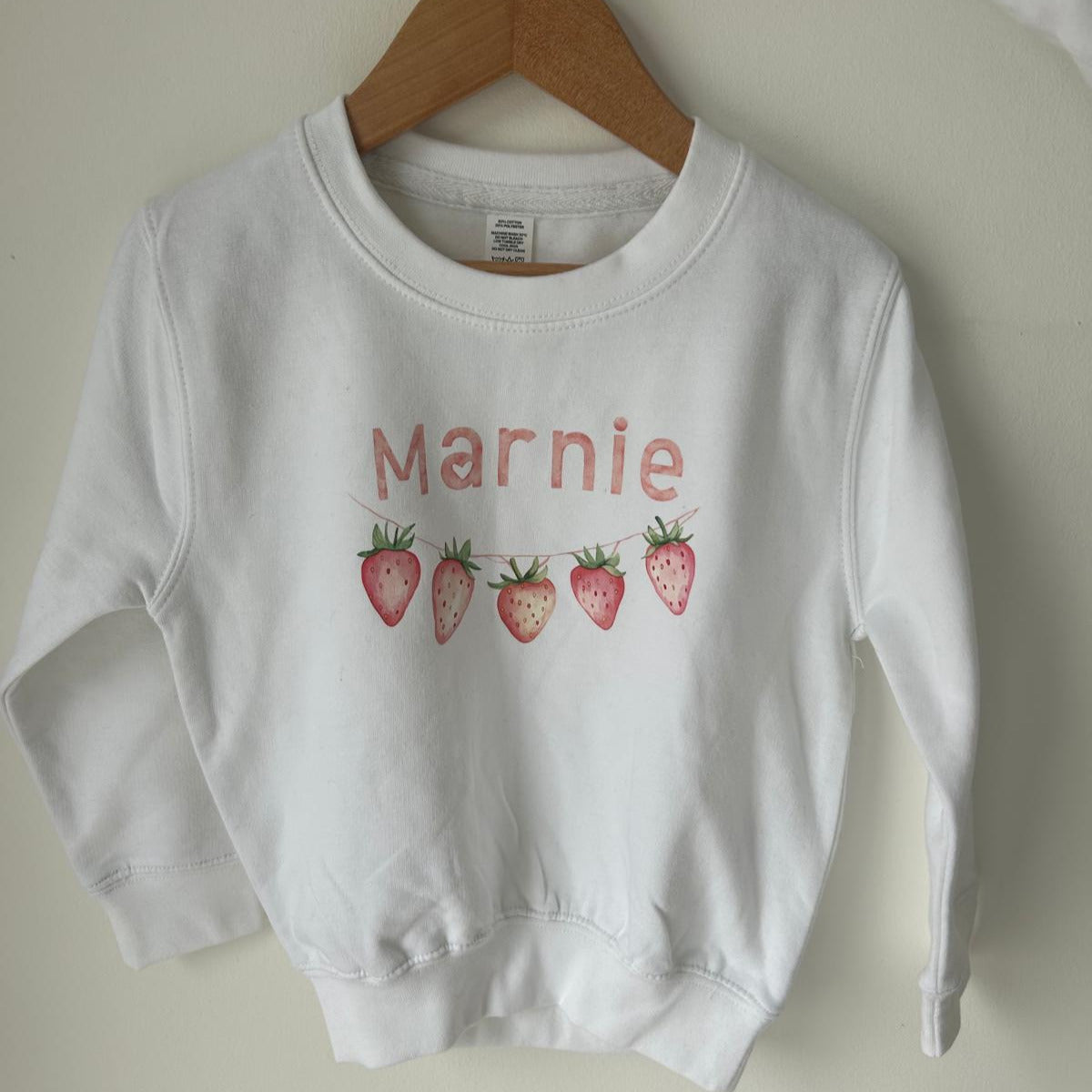 Personalised Strawberry Print Kids Jumper