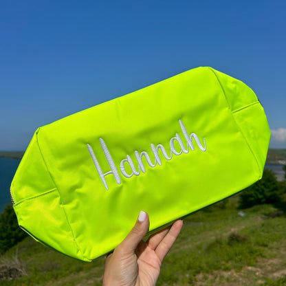Large Personalised Embroidered Pouch – Custom Name Travel Bag