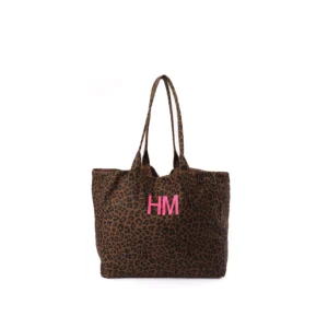 Personalised Leopard Print Tote Bag – Custom Embroidered Name or Initials