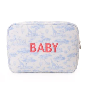 Safari Baby Embroidered Pouch- Large