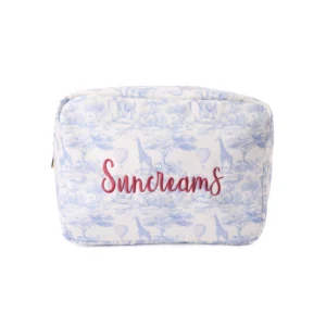 Large Safari Embroidery Pouch – Baby Blue