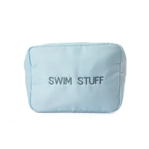 Large Personalised Pouch – Embroidery – Baby Blue