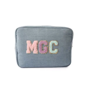 Large Denim Pouch - Grey