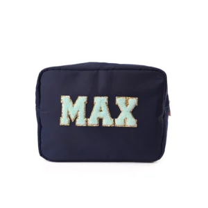 Large Personalised Pouch – Patches – Navy