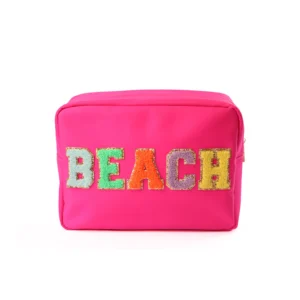 Large Personalised Pouch – Patches – Hot Pink