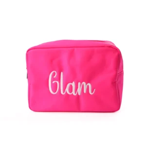 Large Personalised Pouch – Embroidery – Hot Pink