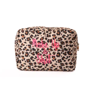 Large Personalised Pouch – Embroidery – Leopard