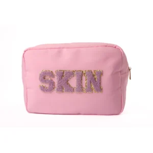 Large Personalised Pouch – Patches – Baby Pink