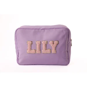 Large Personalised Pouch – Patches – Lilac