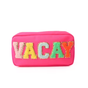 Small Personalised Pouch – Patches – Neon Pink