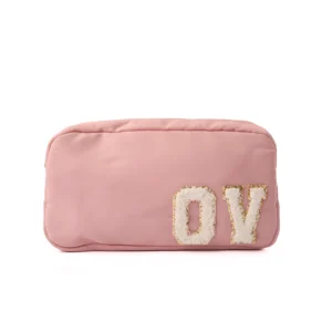 Small Personalised Pouch – Patches – Baby Pink