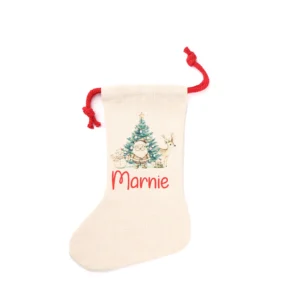 Personalised Linen Santa Stocking