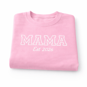 Our Personalised Mama Est Year Jumper – Baby Pink