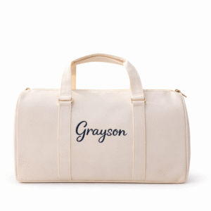 Personalised Embroidered Duffle Bag - Cream