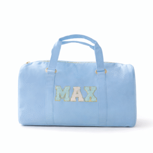 Personalised Glitter Patch Duffle Bag - Baby Blue