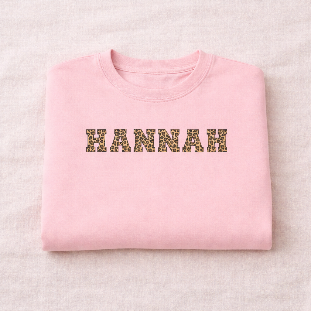 Personalised Leopard Name Jumper